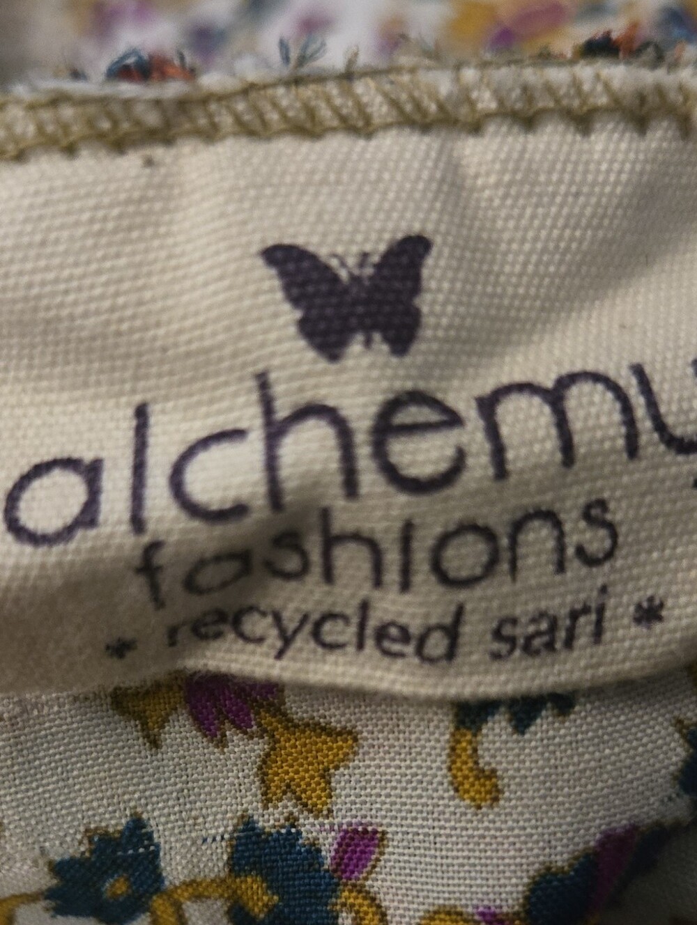 Alchemy Fashions Recycled Sari Strapless Boho Midi Dress  XLG - Picture 14 of 15